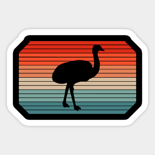 Retro emu motif story flightless bird animals rhea Sticker